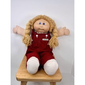 Vintage Coleco 1985 Cabbage Patch Kids 1985 Blond Hair Blue Eye Corduroy Jumper